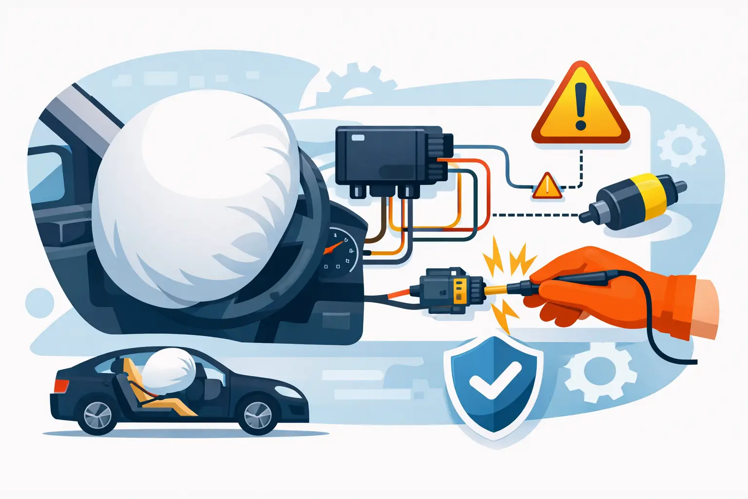 Airbag SRS Wiring Diagram Safety Precautions